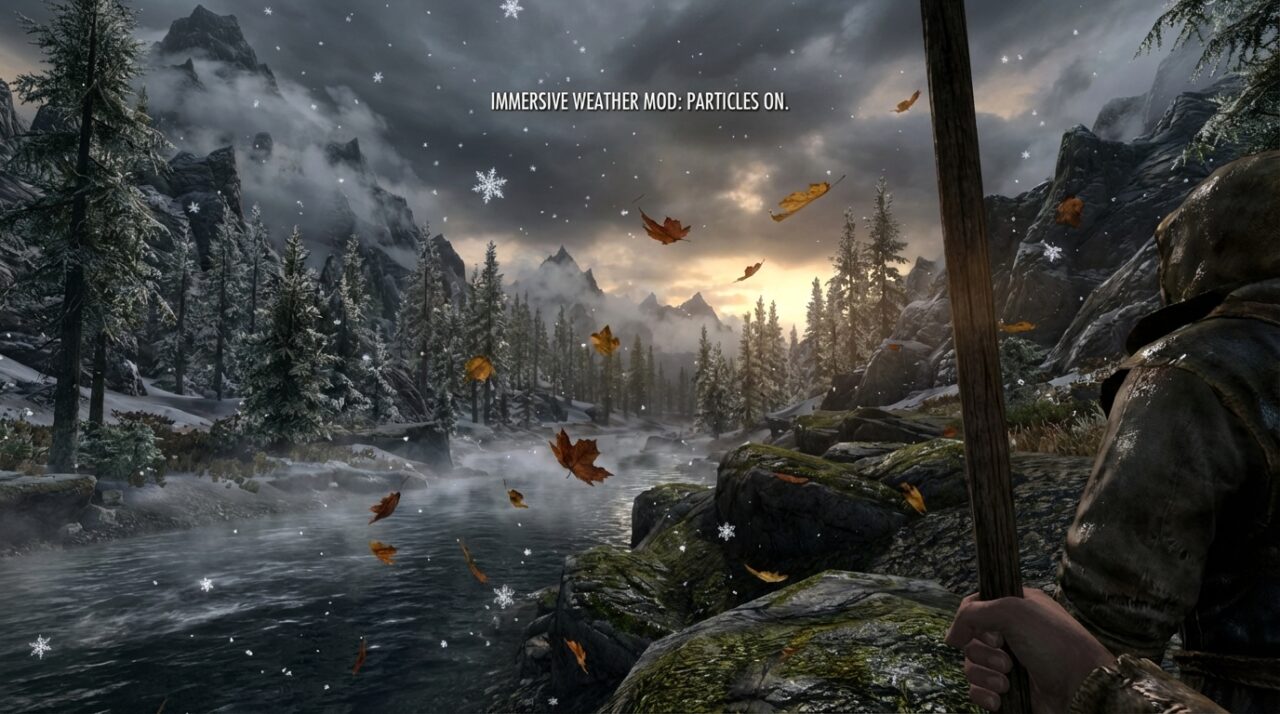 découvrez un mod de particules innovant qui transforme la météo de skyrim pour une expérience de jeu plus réaliste et immersive.