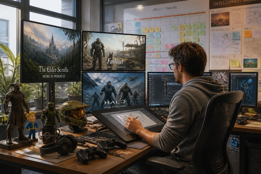 microsoft accélère le développement des prochains jeux emblématiques elder scrolls, fallout et halo pour offrir des expériences immersives et innovantes aux joueurs.